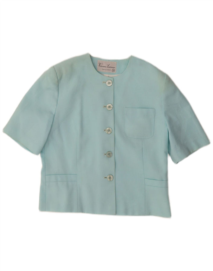 VIVIENNE LAURENCE Womens 5 Button Blazer Jacket UK 12 Medium  Blue