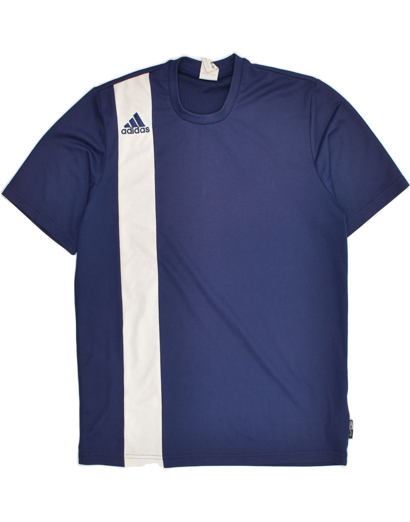 ADIDAS Mens T-Shirt Top Small Navy Blue Polyester | Vintage Adidas | Thrift | Second-Hand Adidas | Used Clothing | Messina Hembry 