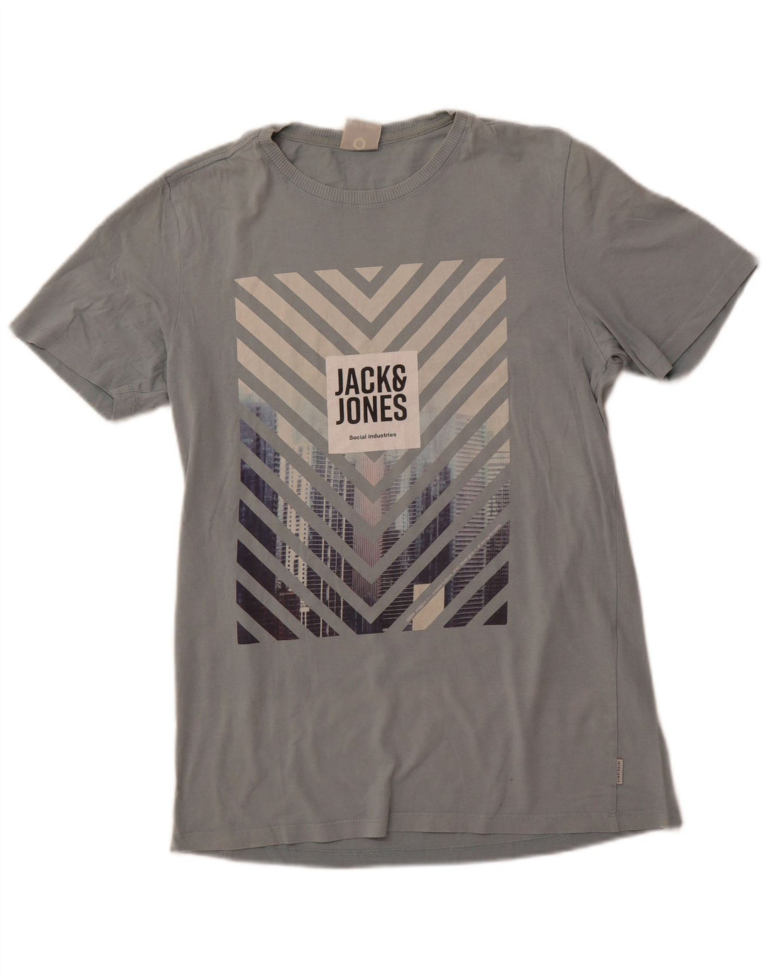 JACK & JONES Mens Graphic T-Shirt Top Small Blue Cotton