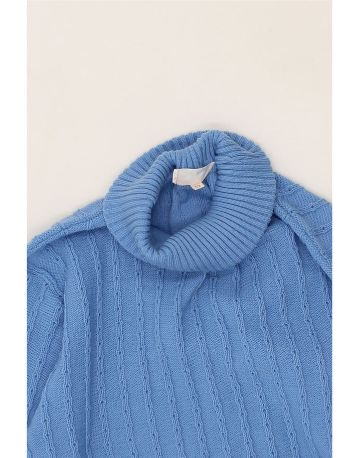VINTAGE Womens Roll Neck Jumper Sweater IT 52 2XL Blue Acrylic Vintage Vintage and Second-Hand Vintage from Messina Hembry 