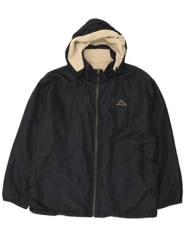 Kappa Mens Hooded Reversible Windbreaker Jacket UK 40 Large Navy Blue