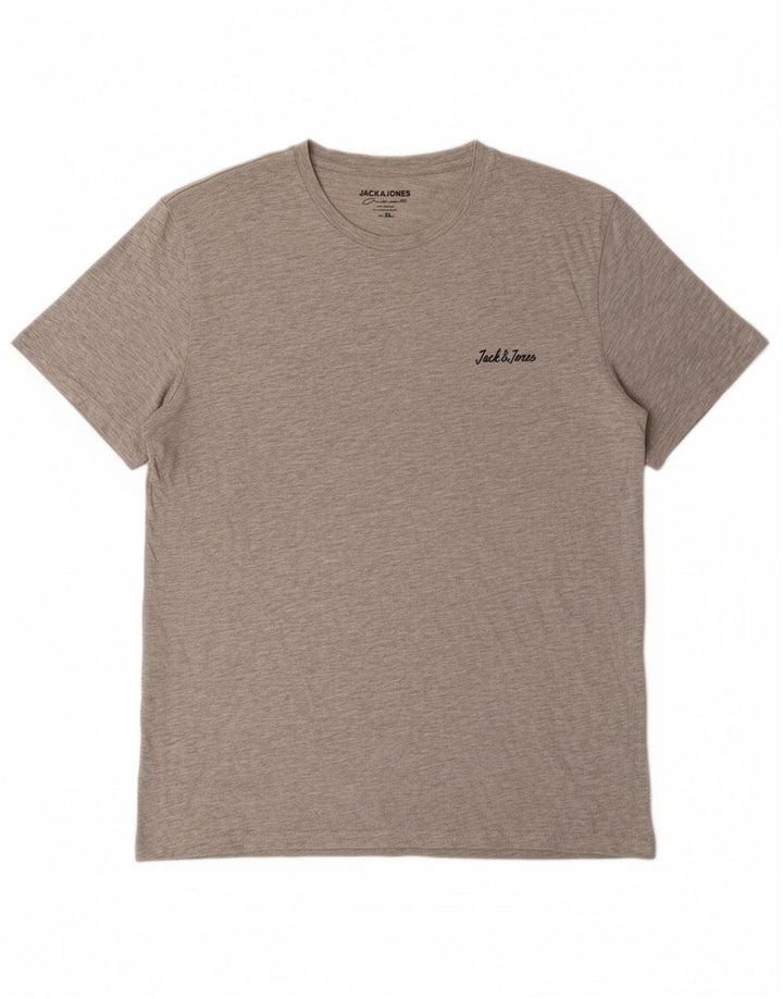 JACK & JONES Mens Originals T-Shirt Top XL Grey Cotton