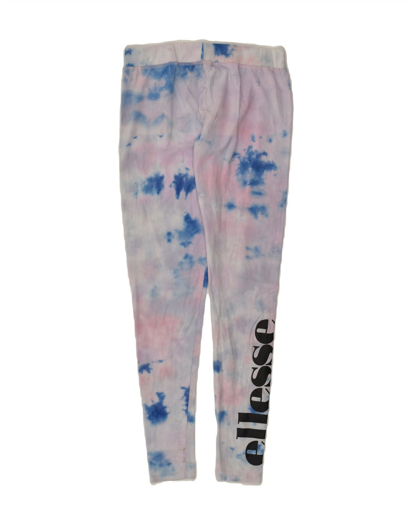 ELLESSE Womens Leggings UK 12 Medium Multicoloured Tie Dye Cotton | Vintage Ellesse | Thrift | Second-Hand Ellesse | Used Clothing | Messina Hembry 