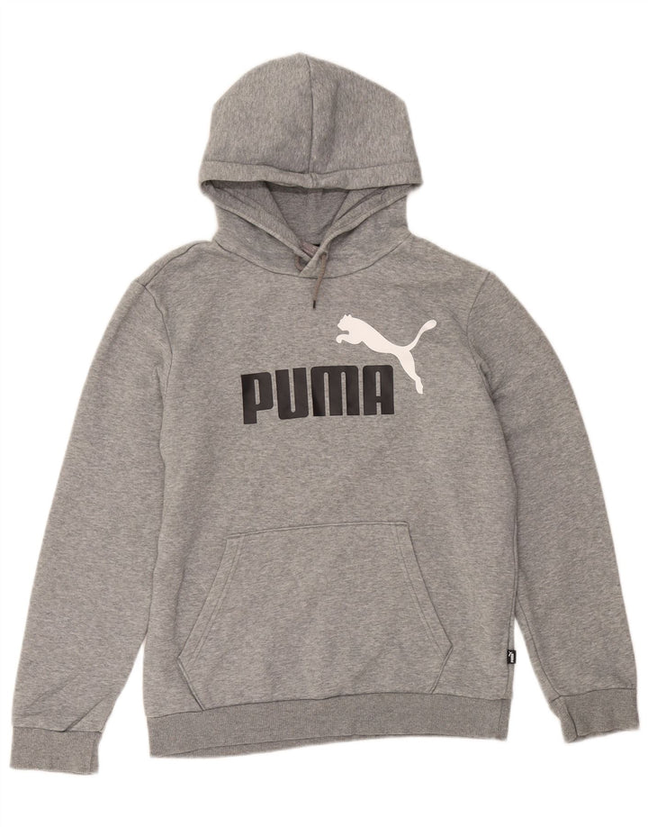 Puma Mens Graphic Hoodie Jumper Small Grey Cotton
