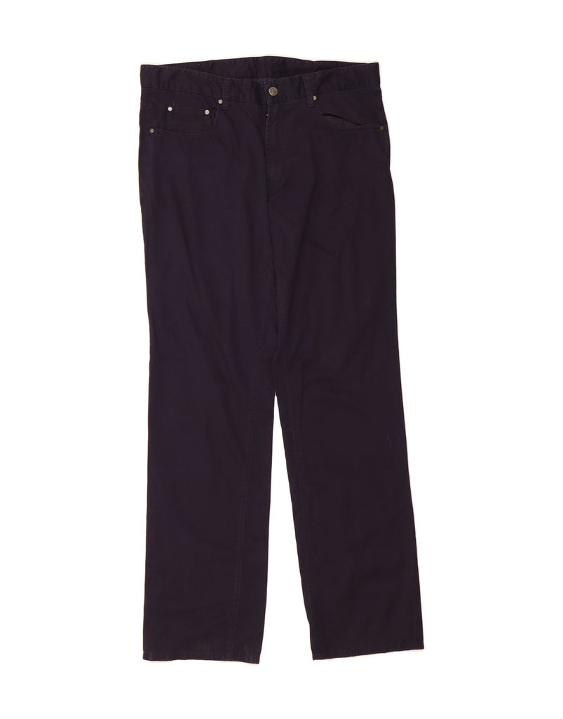 CERRUTI 1881 Mens Straight Casual Trousers W36 L34 Navy Blue Cotton Vintage Cerruti 1881 and Second-Hand Cerruti 1881 from Messina Hembry 