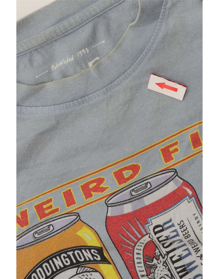 Weird Fish Mens Graphic T-Shirt Top Large Blue Cotton