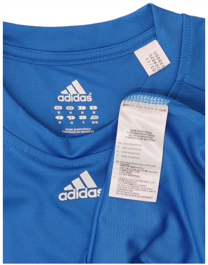 ADIDAS Mens T-Shirt Top Medium Blue Polyester