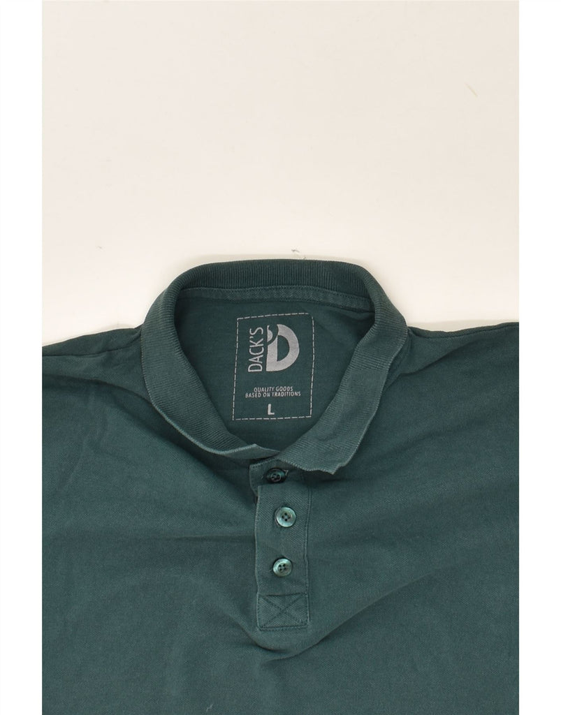 DACK'S Mens Polo Shirt Large Green Cotton | Vintage Dack's | Thrift | Second-Hand Dack's | Used Clothing | Messina Hembry 