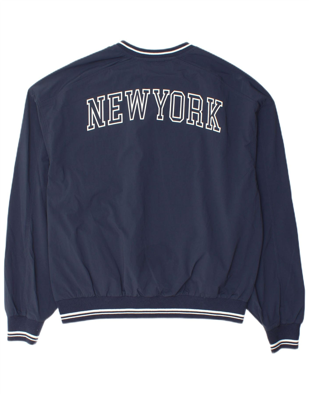 Zara Mens New York Graphic Loose Fit Pullover Tracksuit Top Small Navy Blue