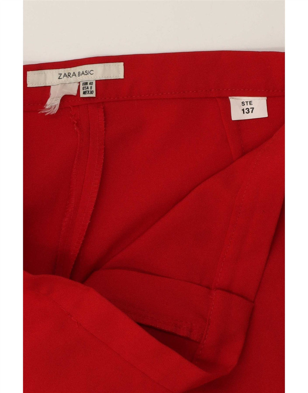 Zara Womens Straight Casual Trousers EU 40 Medium W30 L27 Red