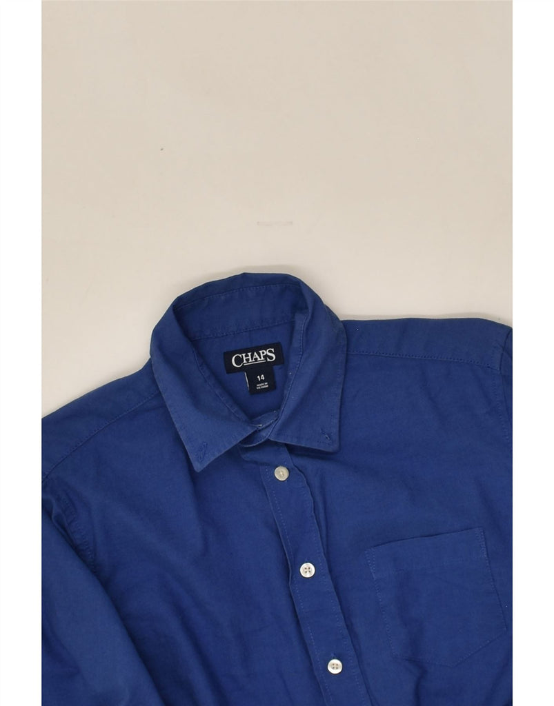 CHAPS Boys Shirt 13-14 Years Blue Cotton | Vintage Chaps | Thrift | Second-Hand Chaps | Used Clothing | Messina Hembry 