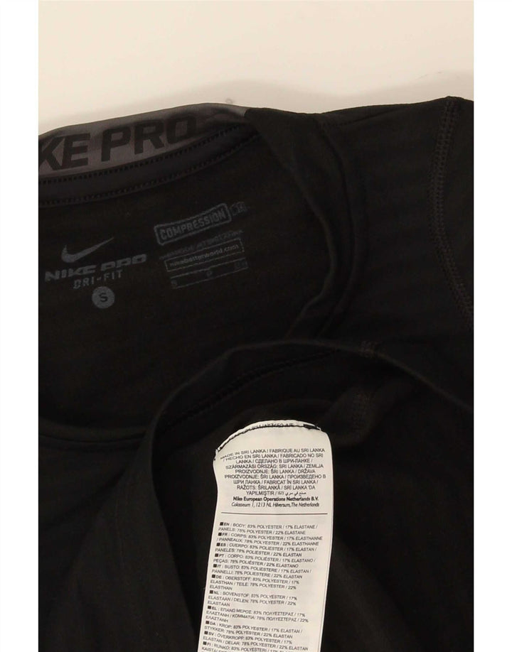 Nike Mens Dri Fit Top Long Sleeve Small Black Polyester