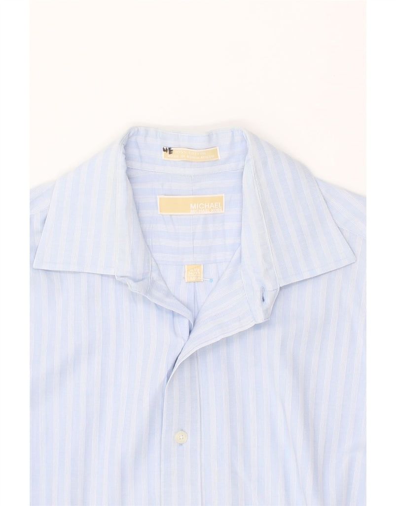 MICHAEL KORS Mens Formal Shirt Size 1/2 Large Blue Striped Cotton Vintage Michael Kors and Second-Hand Michael Kors from Messina Hembry 