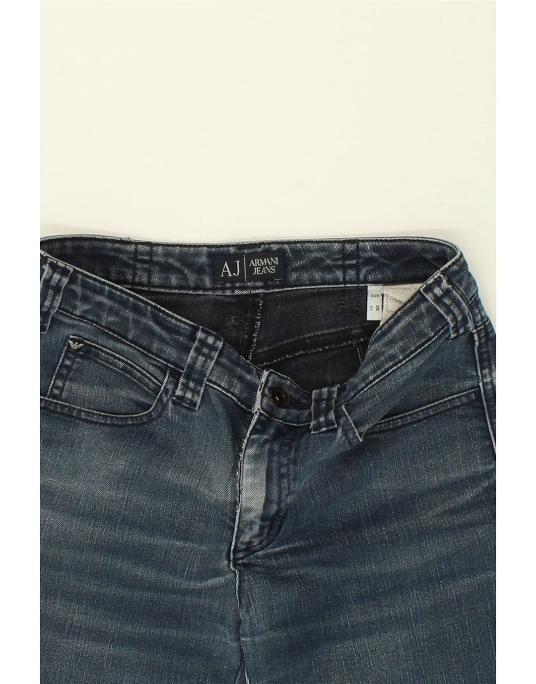 ARMANI JEANS Womens Straight Jeans W26 L31  Blue Cotton Vintage Armani Jeans and Second-Hand Armani Jeans from Messina Hembry 