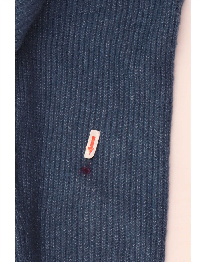Zara Womens Oversized V-Neck Jumper Sweater UK 14 Medium Blue Polyester
