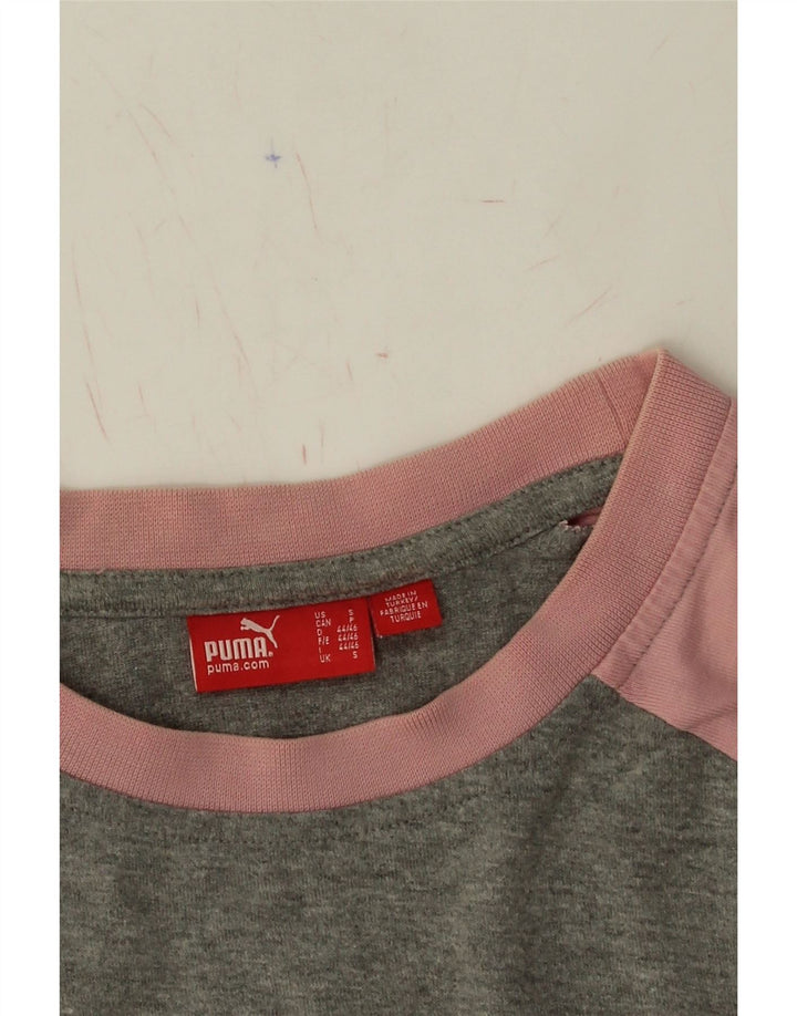 PUMA Mens Graphic T-Shirt Top Small Grey Colourblock Vintage Puma and Second-Hand Puma from Messina Hembry 