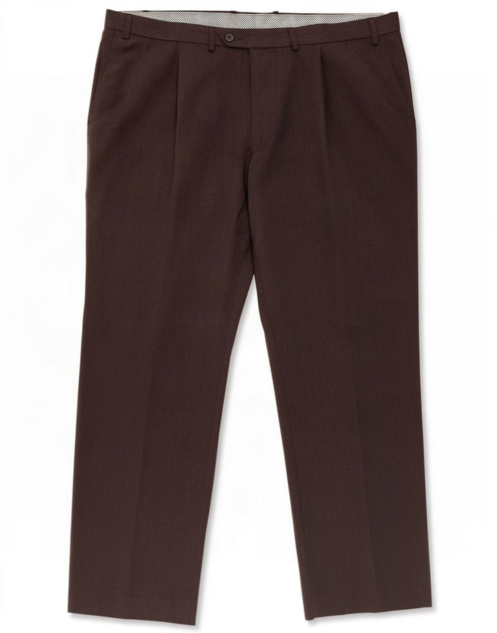 Marks & Spencer Mens Pegged Suit Trousers W44 L31 Brown Polyester