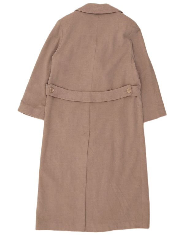 Marks & Spencer Womens Double Breasted Coat UK 12 Medium Beige Wool