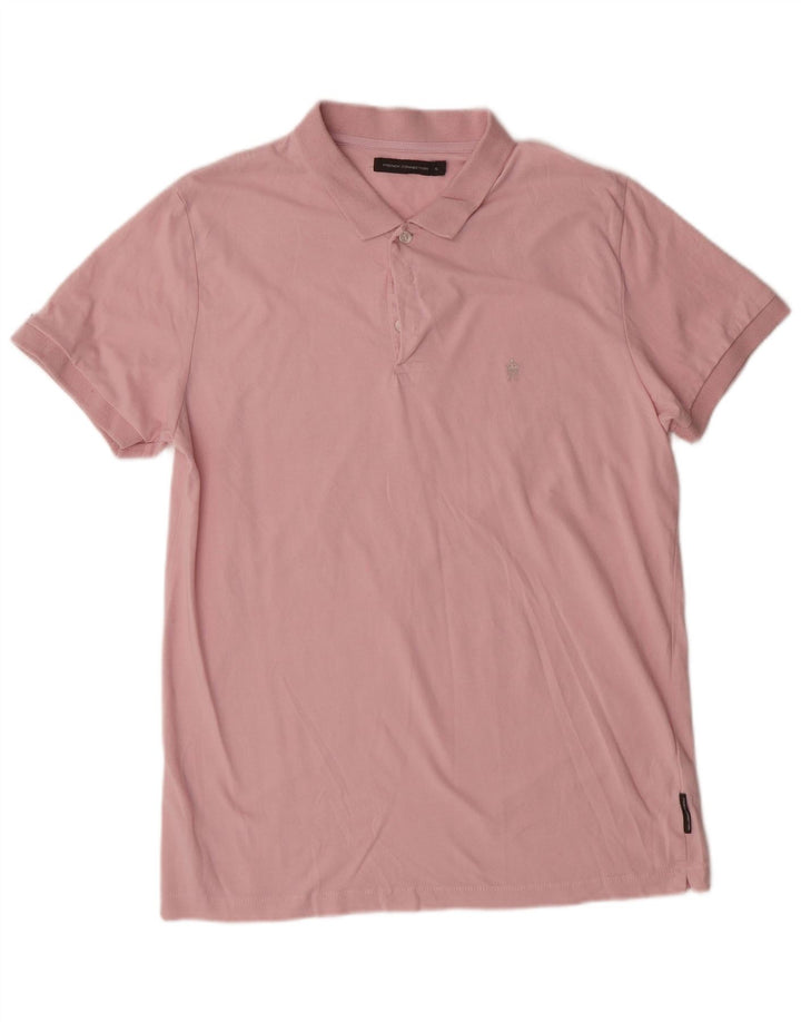 French Connection Mens Polo Shirt XL Pink Cotton