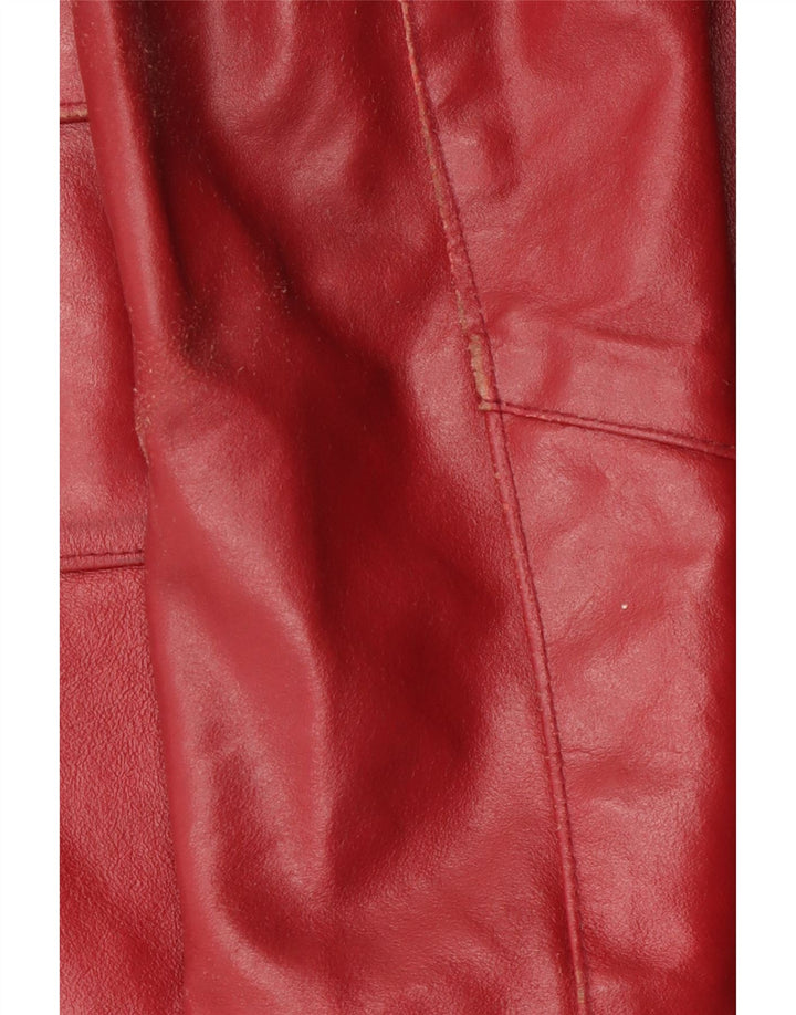 Vintage Womens Leather Coat UK 18 XL Red Leather