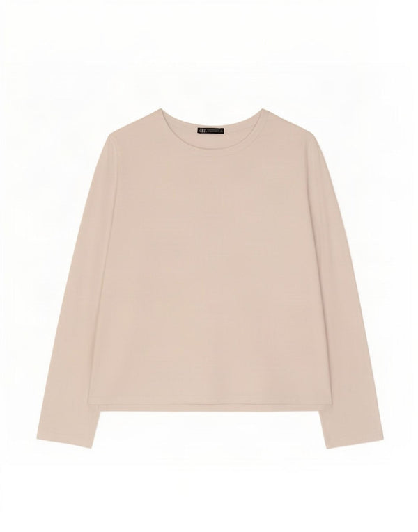 Zara Womens Top Long Sleeve UK 18 XL White
