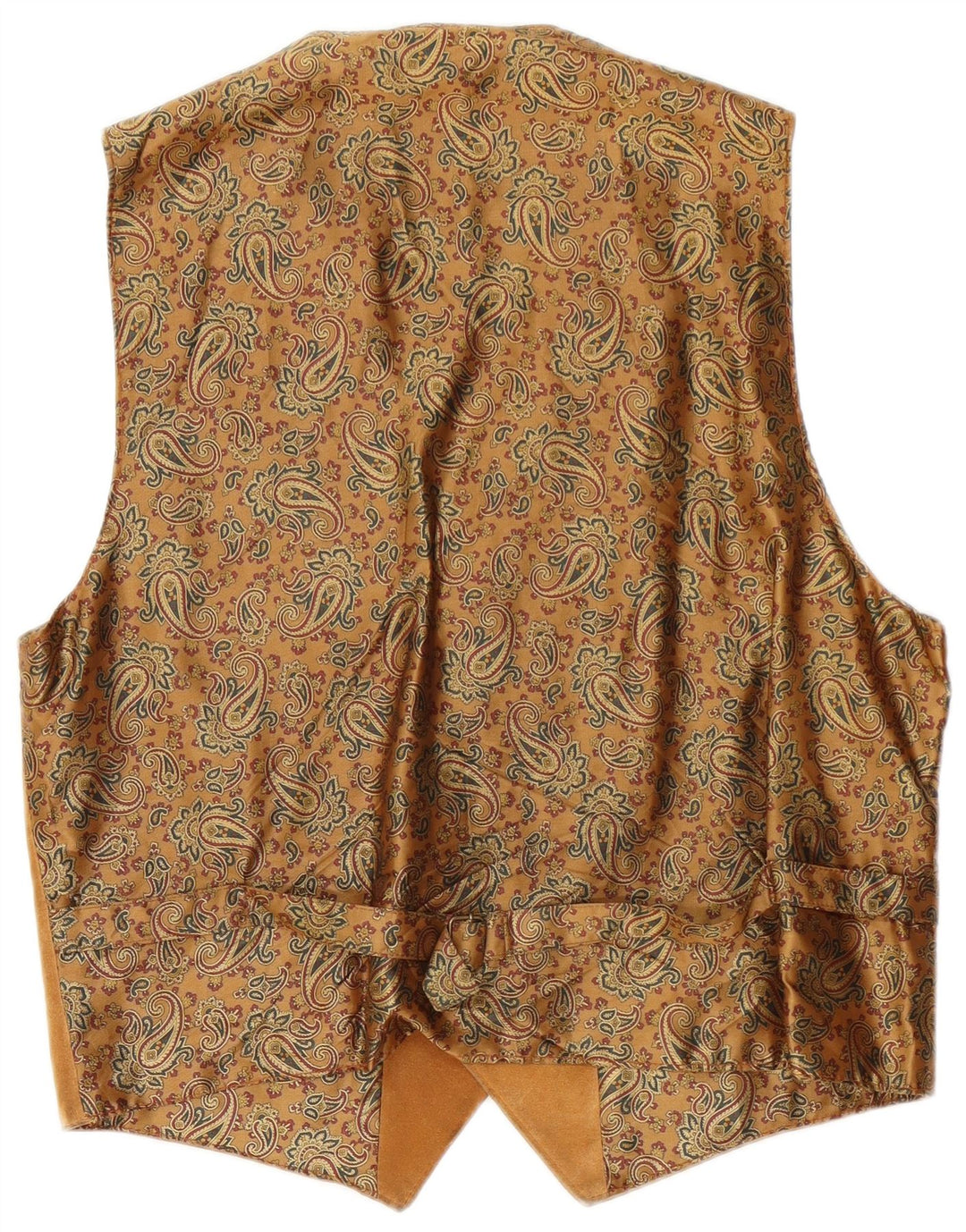 Vintage Mens Suede Waistcoat Medium Brown Paisley