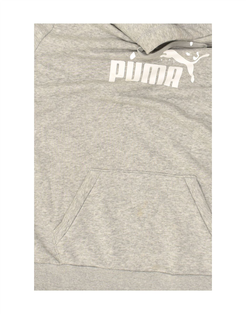 PUMA Womens Graphic Hoodie Jumper UK 14 Large  Grey Cotton | Vintage Puma | Thrift | Second-Hand Puma | Used Clothing | Messina Hembry 