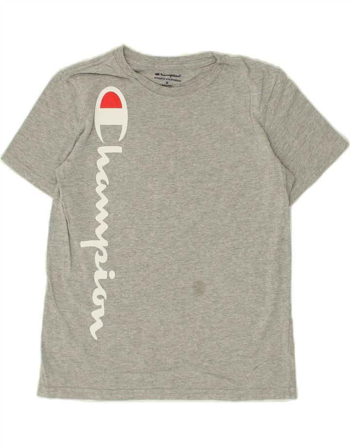CHAMPION Boys Graphic T-Shirt Top 10-11 Years Medium Grey Cotton Vintage Champion and Second-Hand Champion from Messina Hembry 
