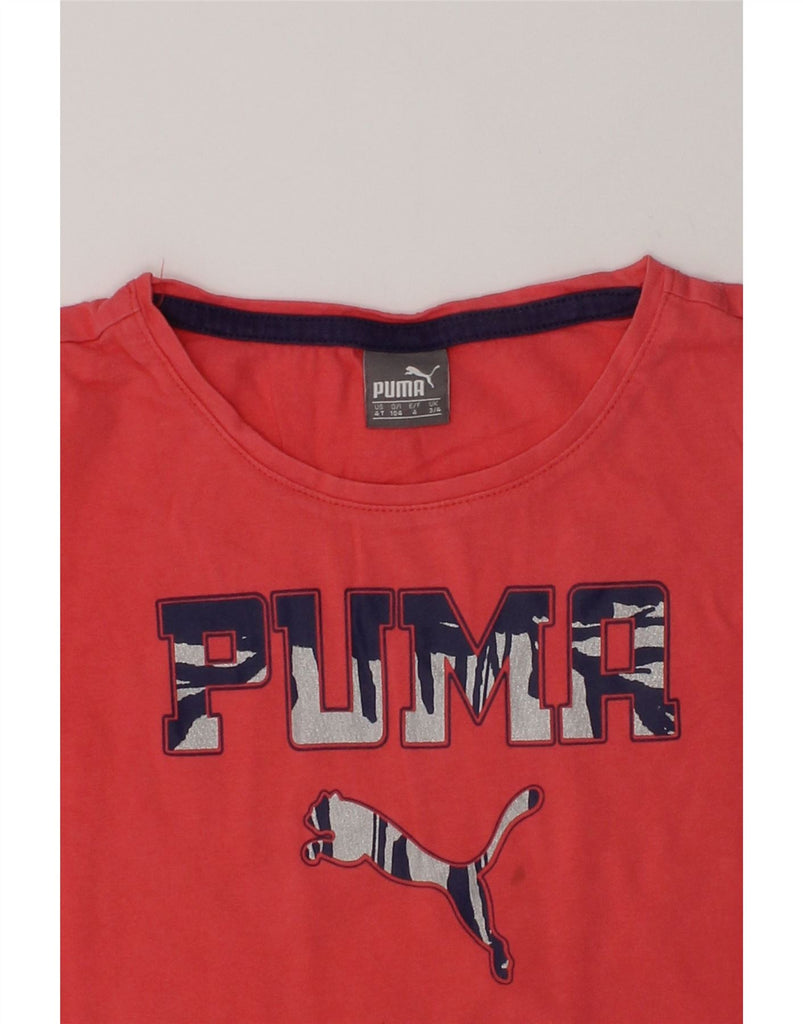 PUMA Girls Graphic T-Shirt Top 3-4 Years Red Cotton | Vintage Puma | Thrift | Second-Hand Puma | Used Clothing | Messina Hembry 