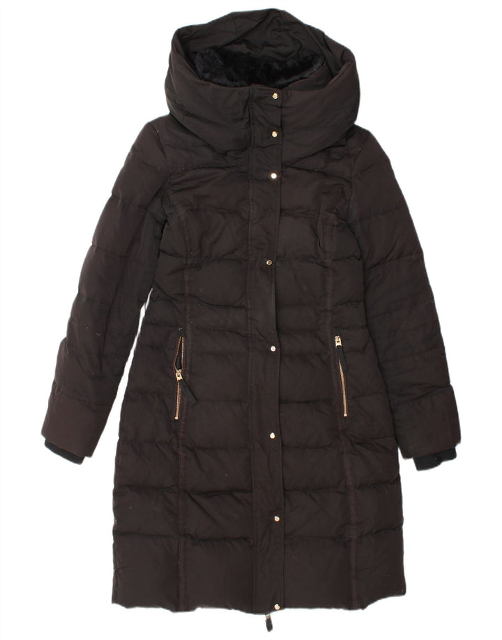 Zara Womens Padded Coat UK 10 Small Black Polyester