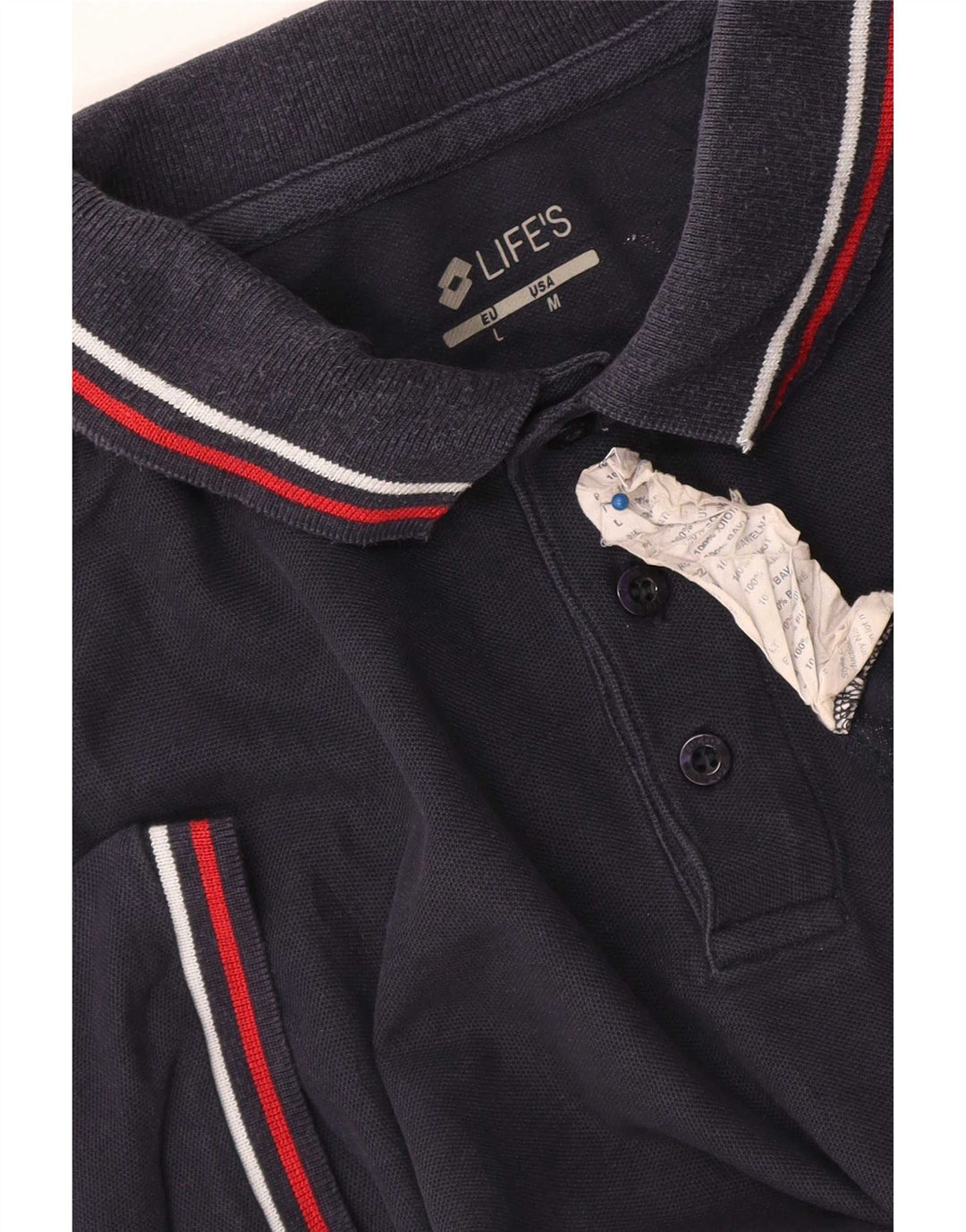 Lotto Mens Polo Shirt Medium Navy Blue Cotton