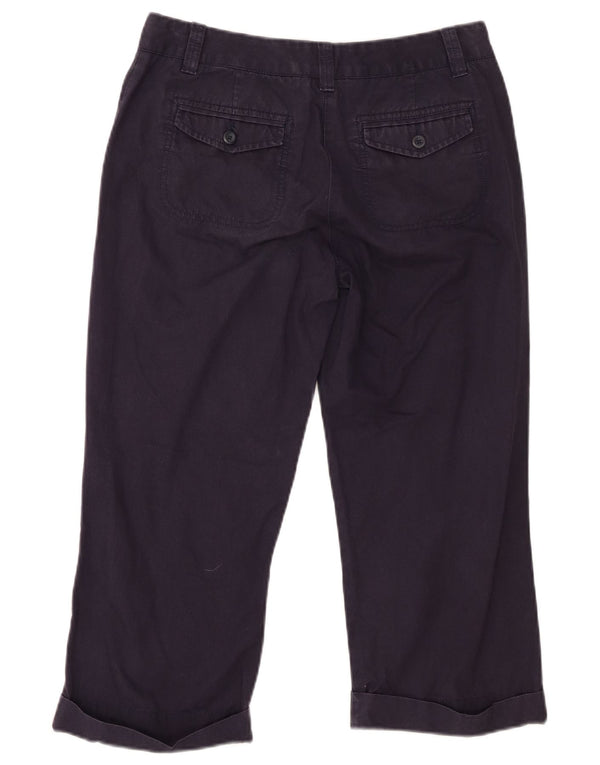Marks & Spencer Womens Capri Trousers UK 10 Small W30 L21 Navy Blue