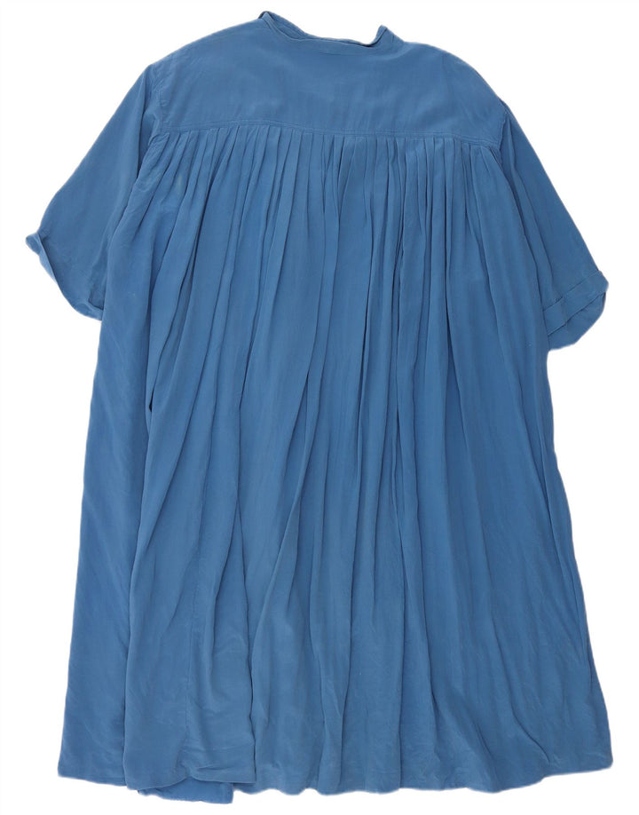 MAX MARA Womens Oversized Short Sleeves Shirt Dress UK 12 Medium  Blue