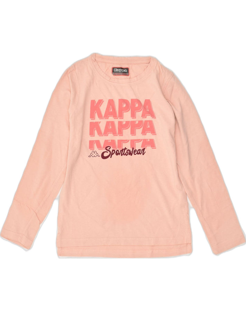 KAPPA Girls Graphic Top Long Sleeve 9-10 Years Pink Cotton | Vintage Kappa | Thrift | Second-Hand Kappa | Used Clothing | Messina Hembry 