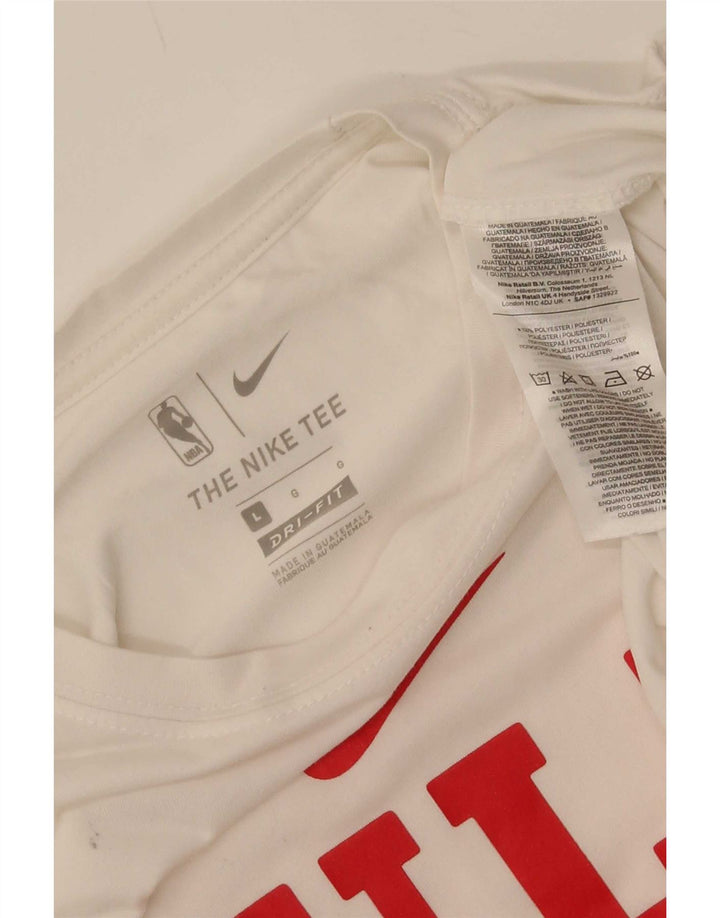 Nike Mens Chicago Bulls Graphic Top Long Sleeve Large White Polyester