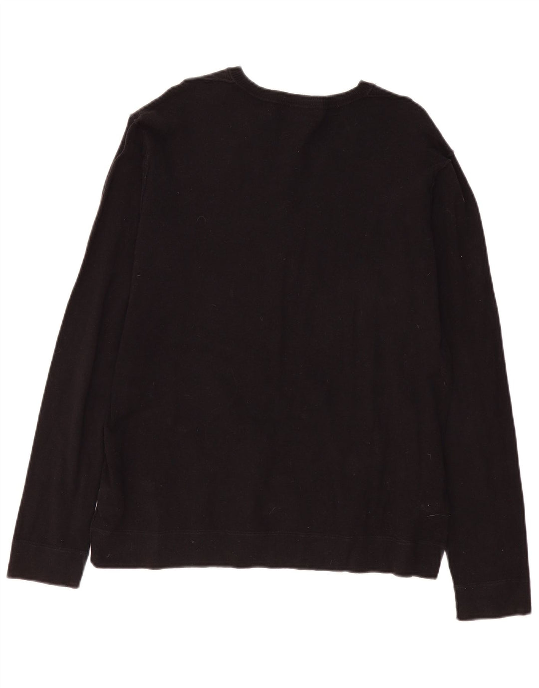 Zara Mens V-Neck Jumper Sweater XL Black