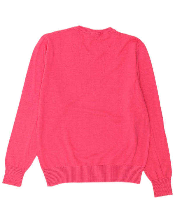 Lotto Womens V-Neck Jumper Sweater UK 16 Large Pink