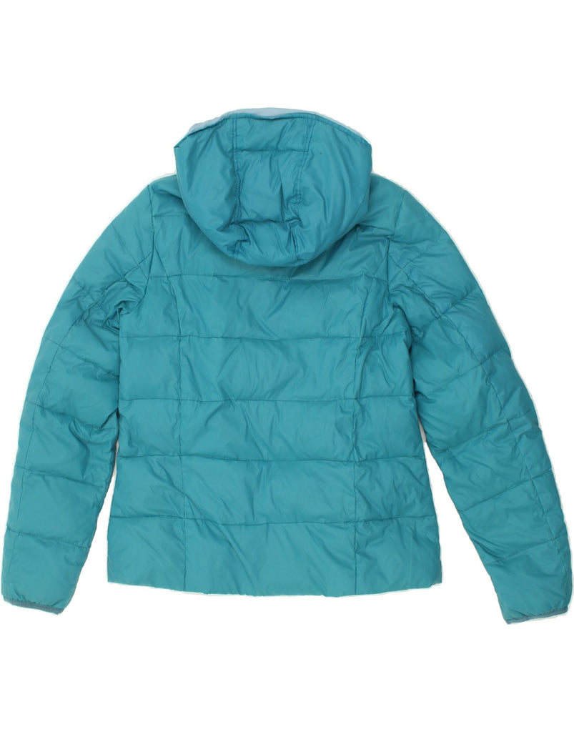 BEST COMPANY Womens Hooded Padded Jacket UK 14 Medium Blue | Vintage Best Company | Thrift | Second-Hand Best Company | Used Clothing | Messina Hembry 