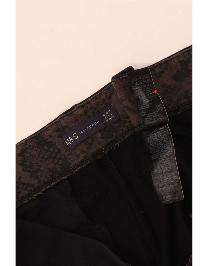 Marks & Spencer Womens Tracksuit Trousers UK 16 Large Black Cotton