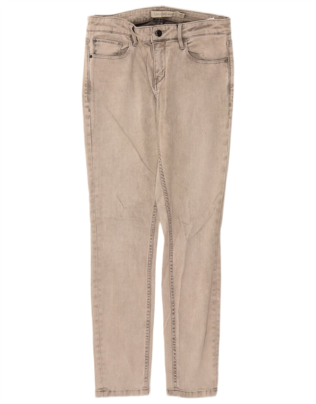 CALVIN KLEIN Womens Slim Jeans W30 L30 Grey Cotton