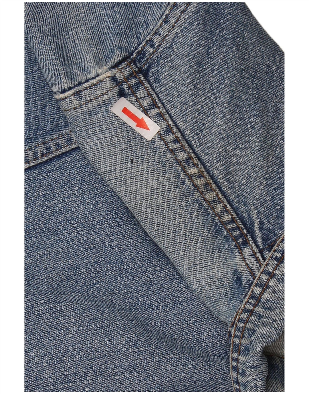 VINTAGE Womens Crop Denim Jacket UK 14 Medium Blue