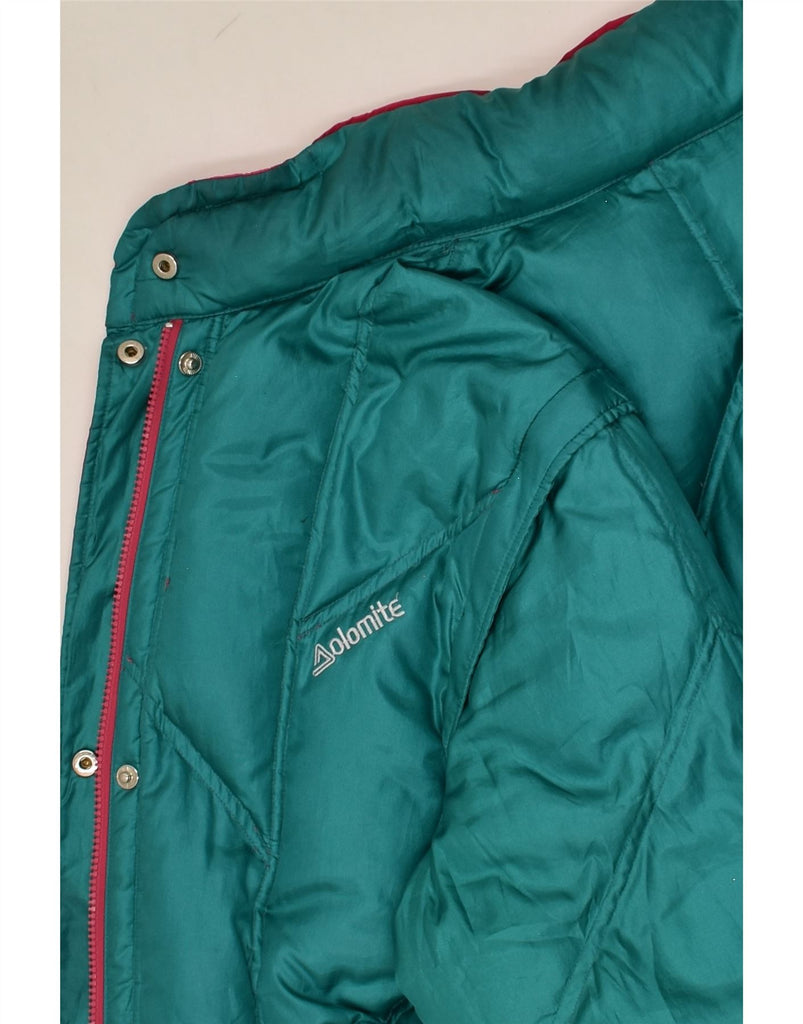 OLOMITE Womens Padded Reversible Jacket UK 14 Medium Green Polyester | Vintage Olomite | Thrift | Second-Hand Olomite | Used Clothing | Messina Hembry 