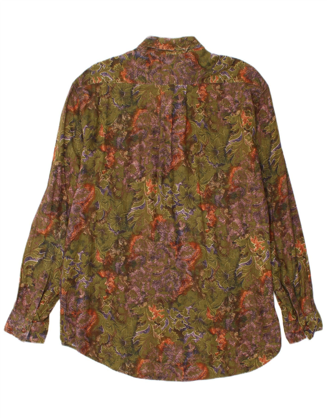 Vintage Mens Shirt Small Green Floral