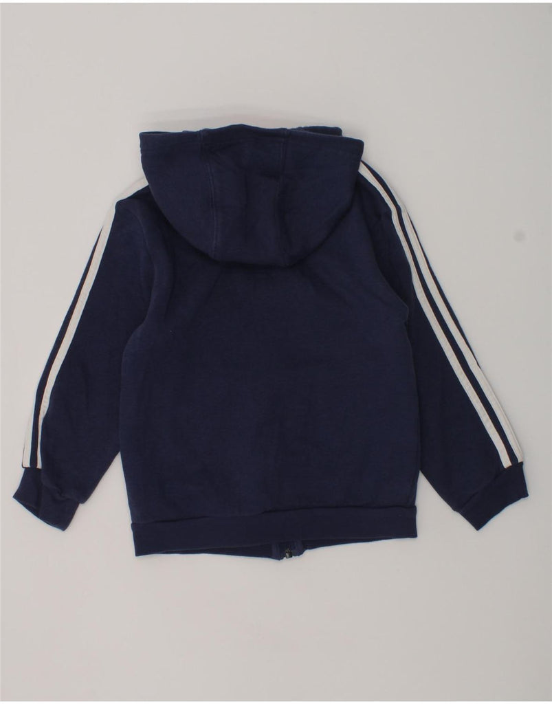 ADIDAS Boys Graphic Zip Hoodie Sweater 3-4 Years Navy Blue Cotton | Vintage Adidas | Thrift | Second-Hand Adidas | Used Clothing | Messina Hembry 