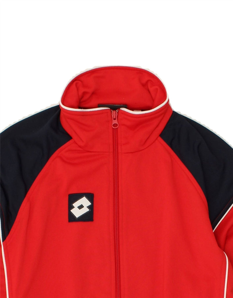 LOTTO Mens Tracksuit Top Jacket Small Red Colourblock Polyester Vintage Lotto and Second-Hand Lotto from Messina Hembry 