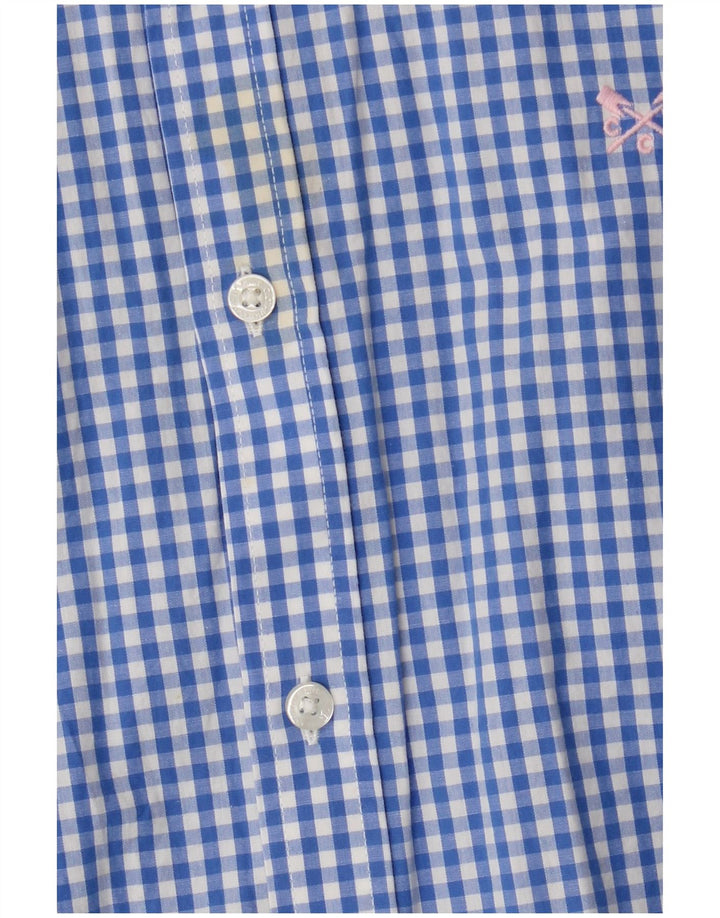 Crew Clothing Mens Classic Fit Shirt Medium Blue Gingham Cotton
