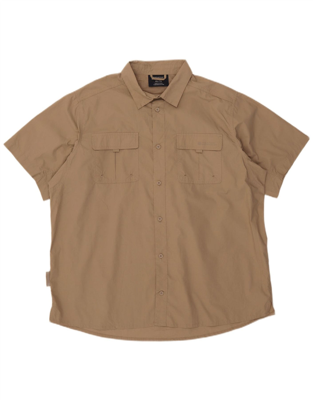 Mountain Warehouse Mens Short Sleeve Shirt 2XL Beige Polyester