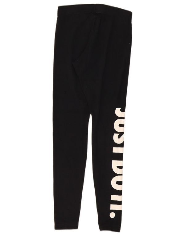 Nike Womens Graphic Leggings UK 8 Small Black Cotton