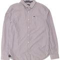 Superdry Mens Shirt XL Navy Blue Pinstripe Cotton