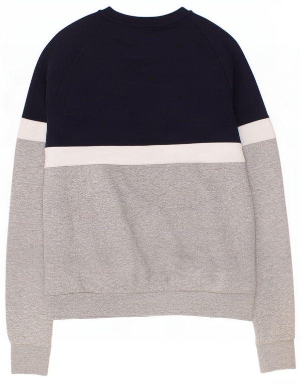 Adidas Boys Sweatshirt Jumper 13-14 Years Grey Colourblock Cotton